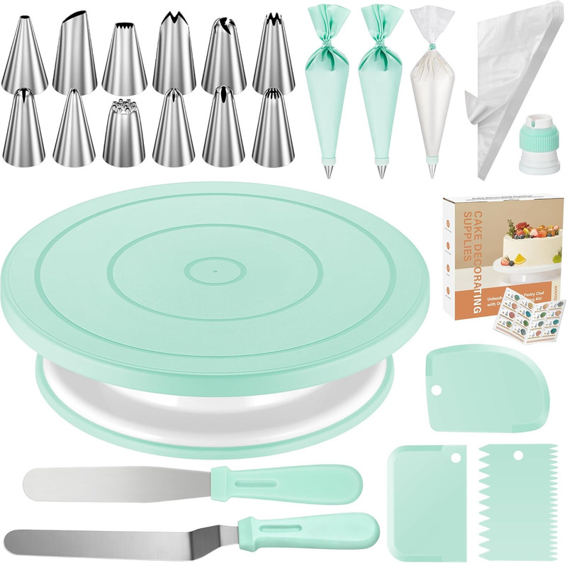 71Pcs Cake Decorating Kit, Baking Supplies Tools – Includes Cake Stand