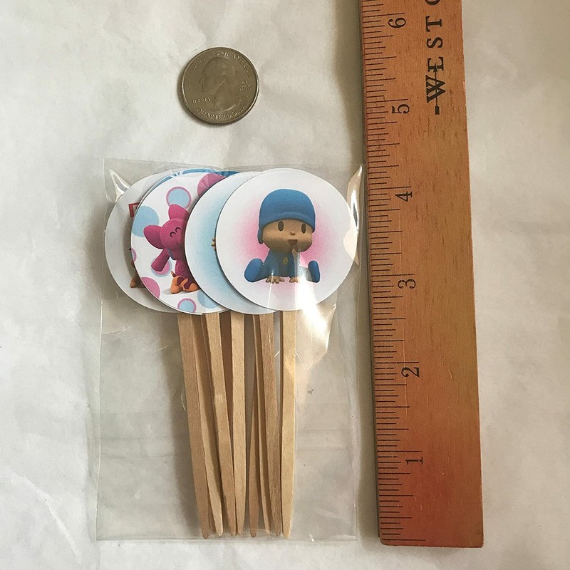Pocoyo Double-sided Images Cupcake Picks Cake Topper -12 gallery