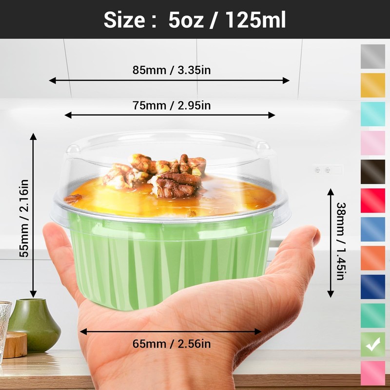 Muffin Liners, 50pcs 5oz 125ml Disposable Cupcake Cups, Aluminum Foil Muffin ... gallery