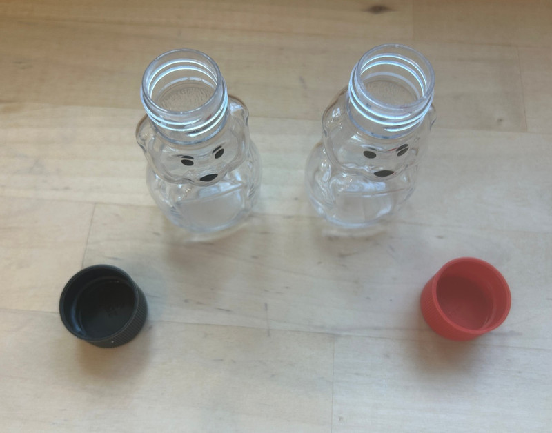 Plastic Honey Bear Bottles -2 oz Clear Reusable Mini Jars with Lid - Qty 2 gallery