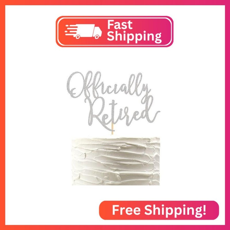 Arthsdite Officially Retired Cake Topper, Happy Retirement Cake Decorations, Pla