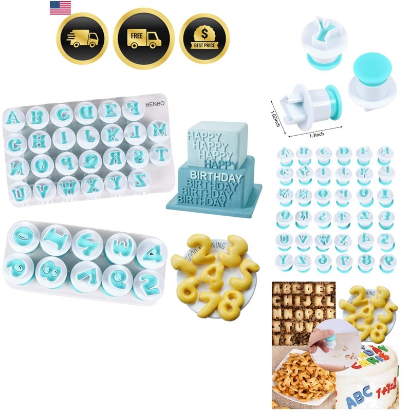 Alphabet Letter Numbers Cake Mould Set, 36 Pieces Fondant Cake Sugar Craft Co…