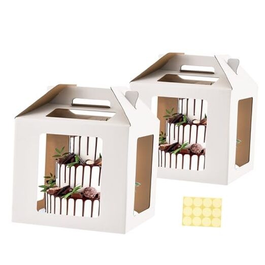 Tall Cake Boxes for Tier Cakes 14x14x14 Inch Tall Cake Carrier with 6 box