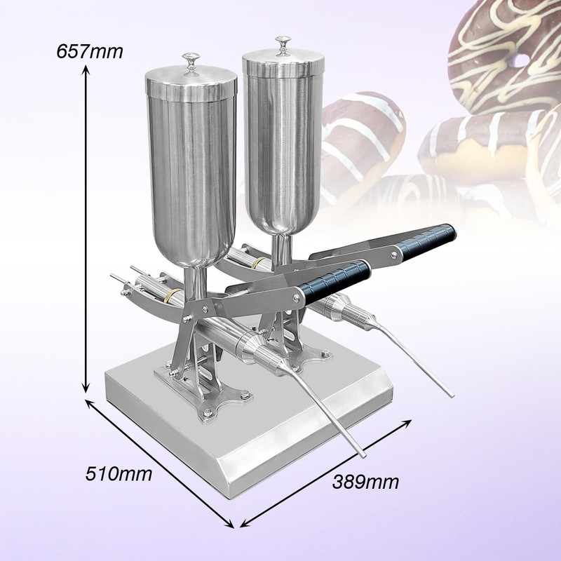 Kolice Commercial Manual Cream/Jam Filler Stainless Steel Churros Filler(2 Head) gallery