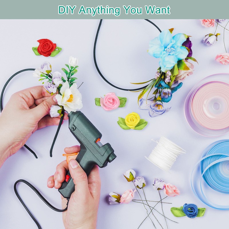 500 Pcs Mini Ribbon Roses Flowers Bows for Crafts, 15mm/0.6" Dia, White gallery