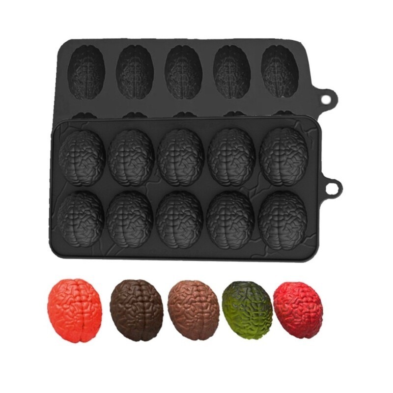 Silicone Brains Mold for Home Baking Practical 10 Cavity Pastries Baking Mould gallery