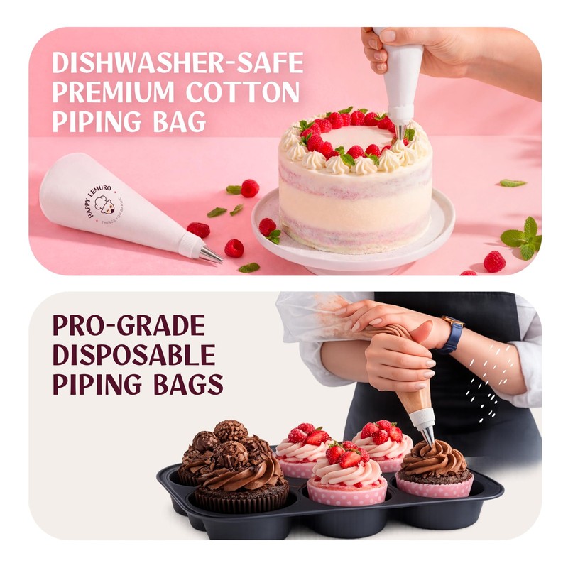 Cake Accessory Set with Premium Piping Nozzles & Piping Bag, Rotating Cake Pl... gallery