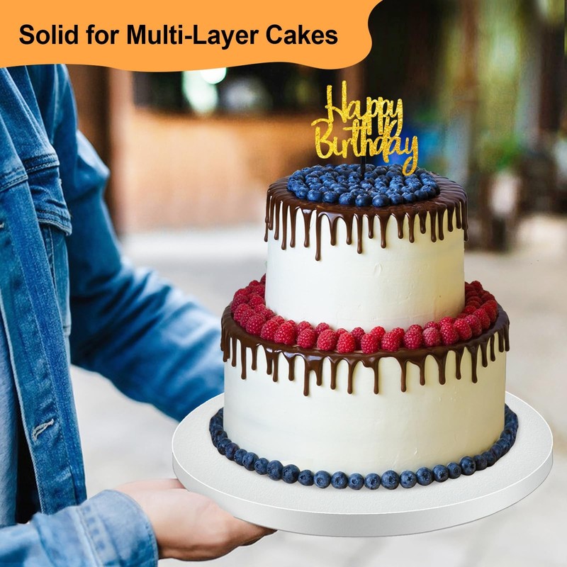 12 PCS 12 Inch White Round Cake Drums 1/2 Inch Thick Food Grade Cardboard Base gallery