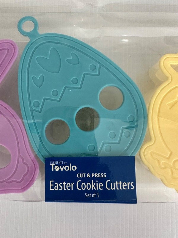 Tovolo Easter or Spring Cookie Cutters Bunny Egg Baby Chick Imprint Set of 3 NEW gallery