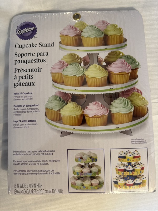WILTON 3 TIER DESERT STAND DISPLAY DECORATE YOUR CUPCAKES YOUR WAY 24 CUPCAKES
