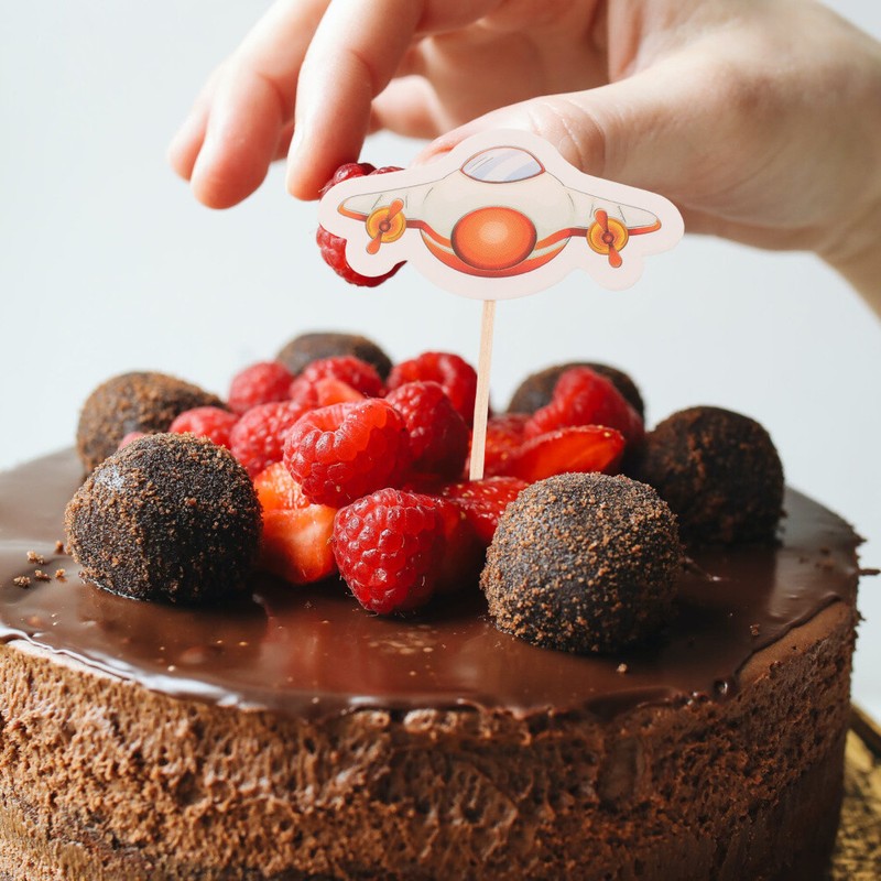 30 Pcs Cake Toppers Dessert Birthday Child Airplane Insert Card gallery
