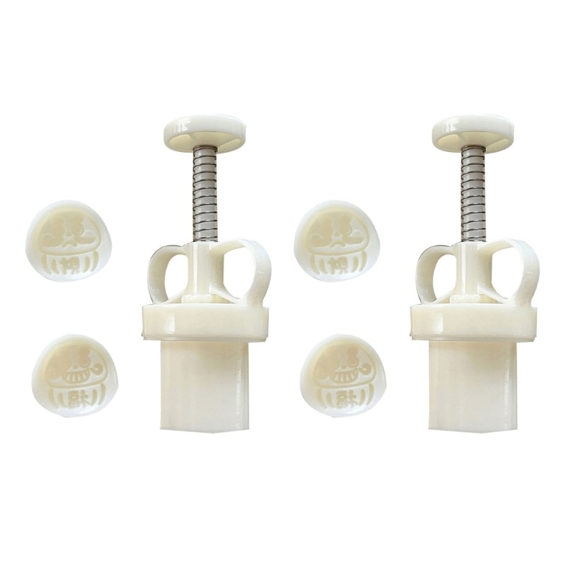 6xMooncake Maker Cookie Dessert Cutter Oak Fruit Mooncake Mold-Impression