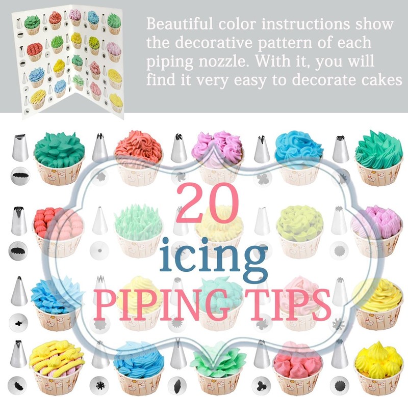 Piping Bags & Tips Set 100PCS 12 Inch Disposable Pastry Bags W/ Tips Cupcake gallery
