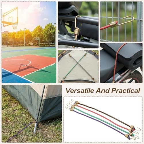 12 PCS Small Bungee Cords with Hooks, 10 Inch Adjustable Mini Bungee Cords gallery