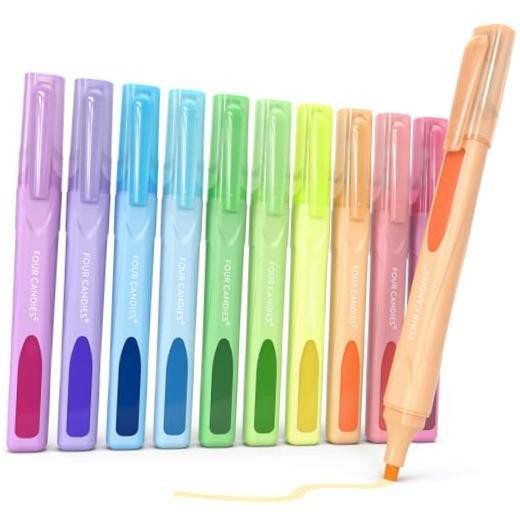 Cute Pastel Highlighters, 10 PCS Highlighters Assorted Colors, Soft Chisel
