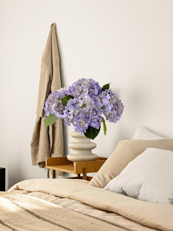 Sumtiphun 4 Pcs 20 Real Touch Hydrangeas Artificial Hydrangeas Flowers Light gallery