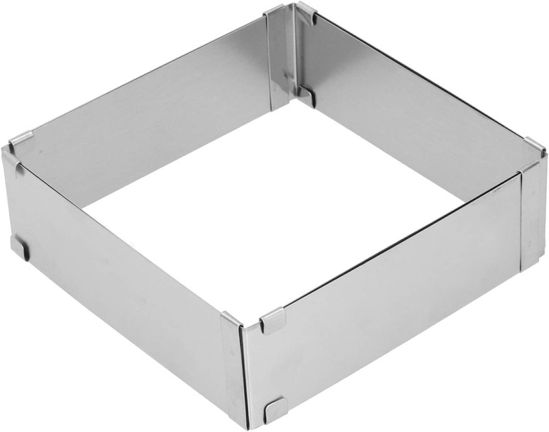 Square Adjustable Cake Mould, Stainless Steel Rectangle Cake Tin Cutter Baking