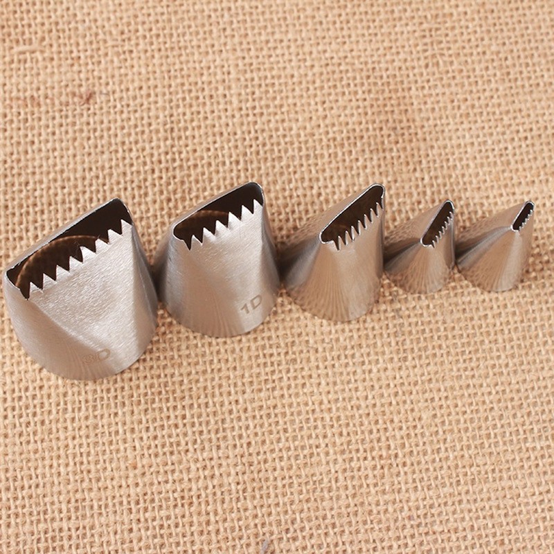5Pcs Cream Squeeze Sauce Mouth Nozzle Stainless Steel for Baking Cake Decoration gallery