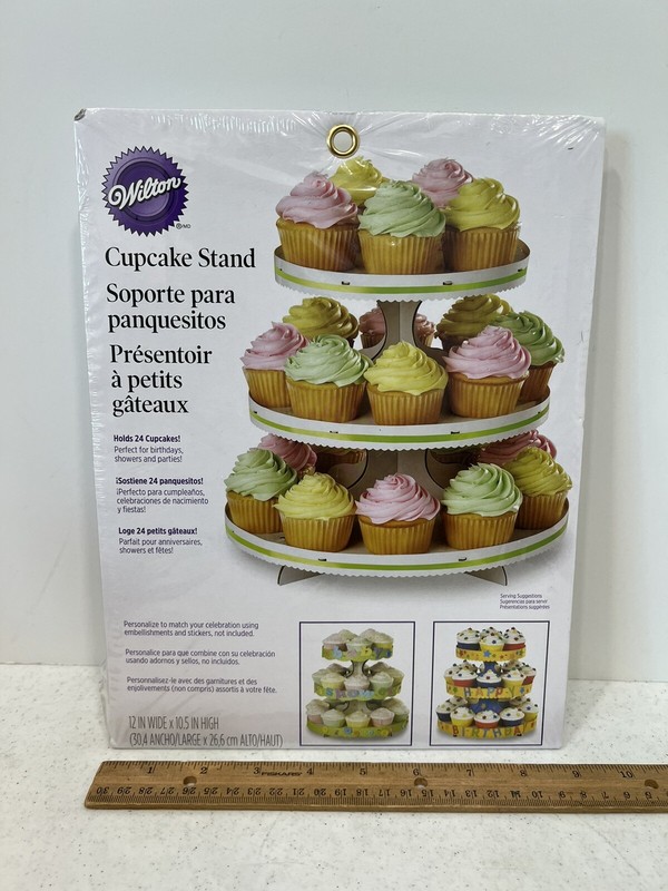 Wilton Cupcake Stand-White 12"X10.5" Holds 24 Cupcakes, Cardboard, New
