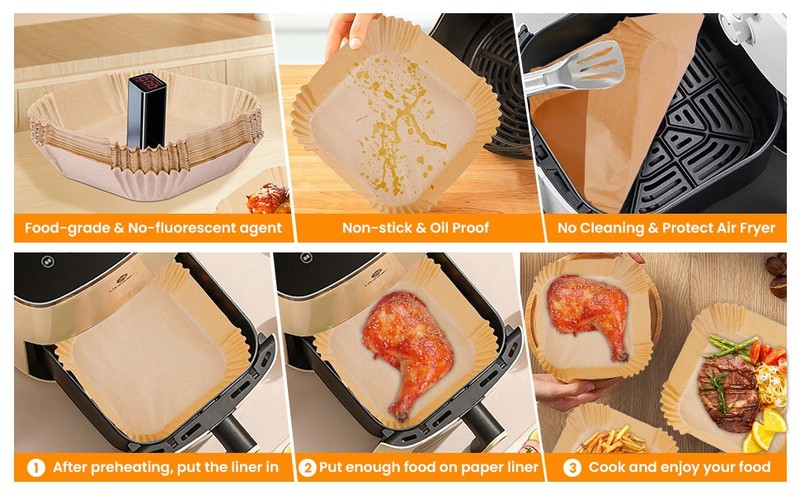 Air Fryer liners,100 PCS Air Fryer Paper Liners Disposable, Parchment gallery