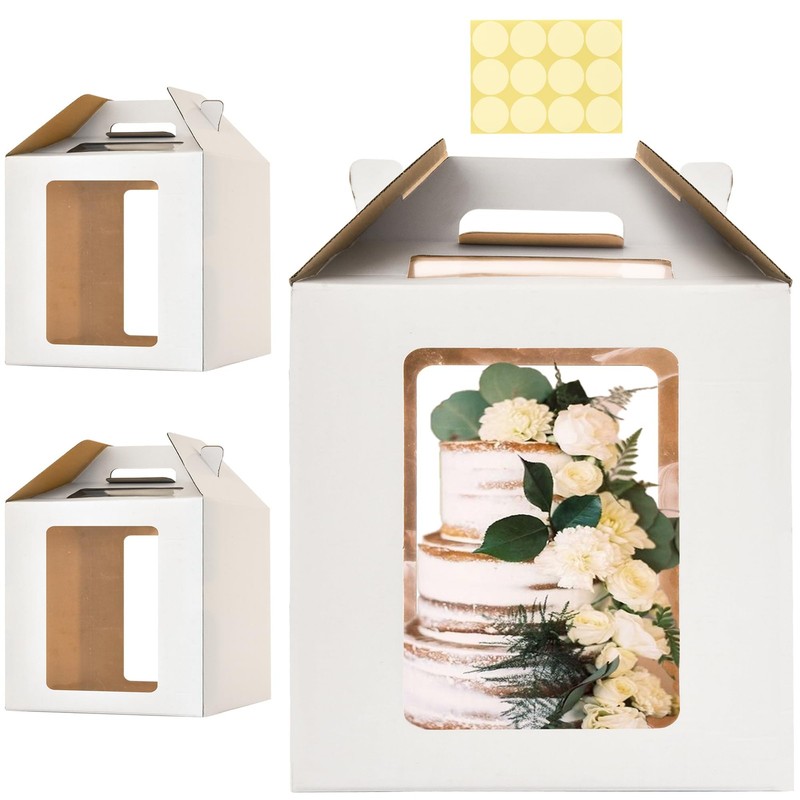 14x14x14 Inch Tall Cake Boxes for Tier Cakes,2pack Large Tiered Cake Boxes, 1…