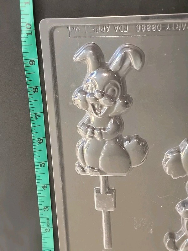 Easter Bunny Rabbit Peter Cottontail Plastic Chocolate Candy Lollipop Mold gallery