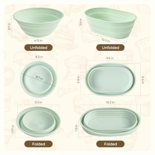 Sourdough Baking Supplies Kit - Banneton Proofing Basket Set, Silicone Sling & T gallery