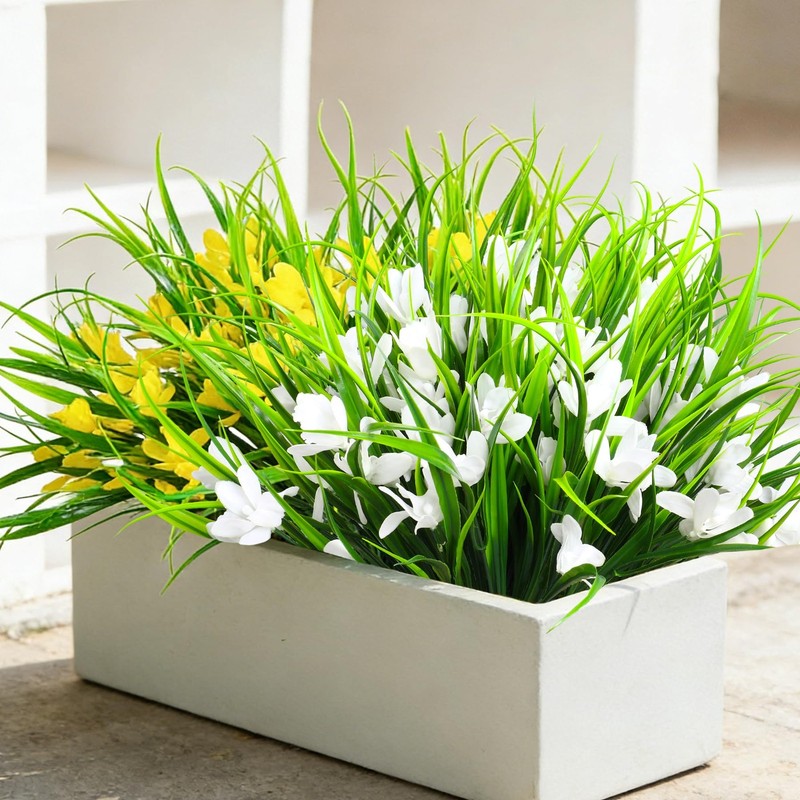 Lcuasc 16 Bundles Artificial Plants Flowers For Outdoor Fake Monkey Grass gallery