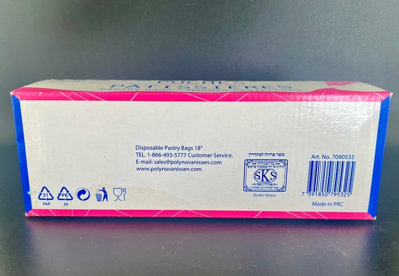 Polynova Nissen 18" Clear Disposable Pastry Bags Roll of 100 Non-Slip Kosher gallery