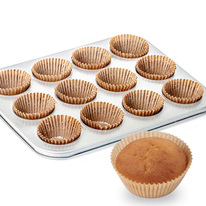 Standard Natural Cupcake Liners 500 Count No Smell Grease Proof Paper Muffin gallery