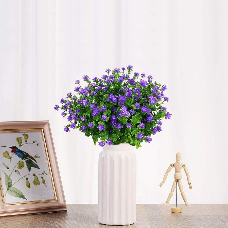 Klemoo 24 Bundles Outdoor Artificial Fake Flowers Uv Resistant No Fade Boxwood gallery
