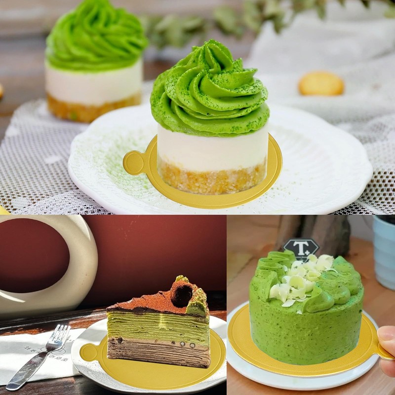 100 PCS 3.5 Inch Gold Round Mini Cake Boards Mousse Cupcake Dessert Plates gallery