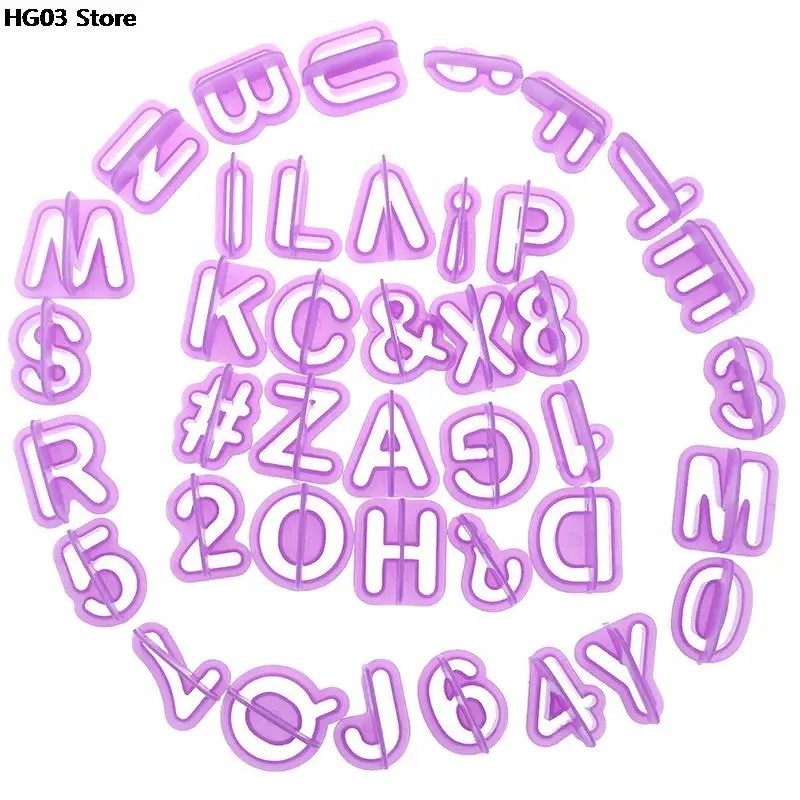 40pc Alphabet Number Fondant Cutter Letter Cake Cookie Decorating Mold Icing Kit gallery