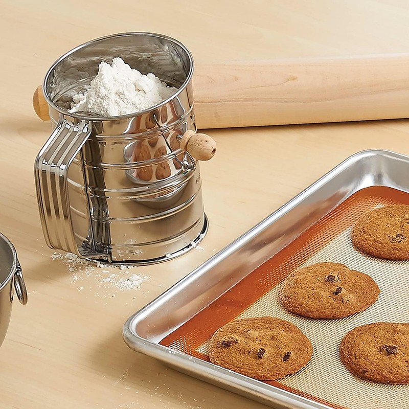 Zemensha Stainless Steel 3 Cups Flour Sifter 14.5 * 10.5 * 14.7 cm, Silver gallery