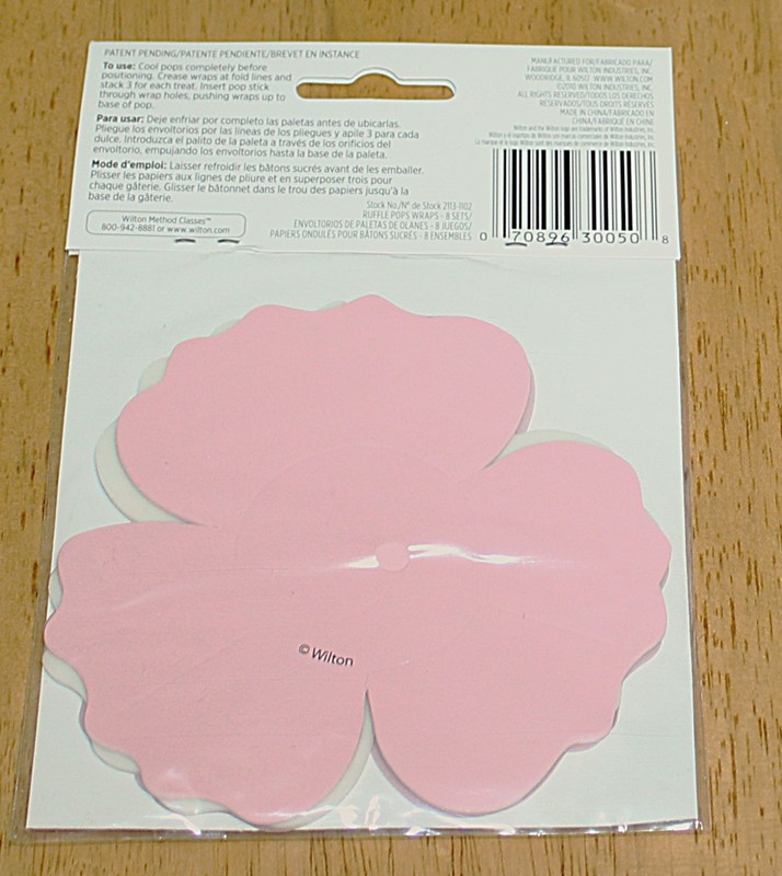 Wilton ~ POPS WRAPS - 8 PC #2113-1102 - Pink Flower-Like Petal - Food Safe Paper gallery