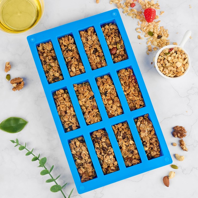 3 Pack 12 Cavity Silicone Granola Bar Molds Rectangle Protein Bar Mold gallery