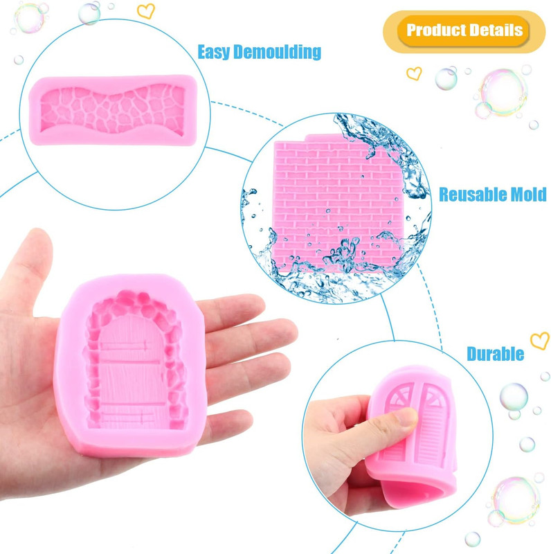 Enchanted Vintage Fairy Garden Brick Wall Texture Silicone Molds Stone Texture D gallery