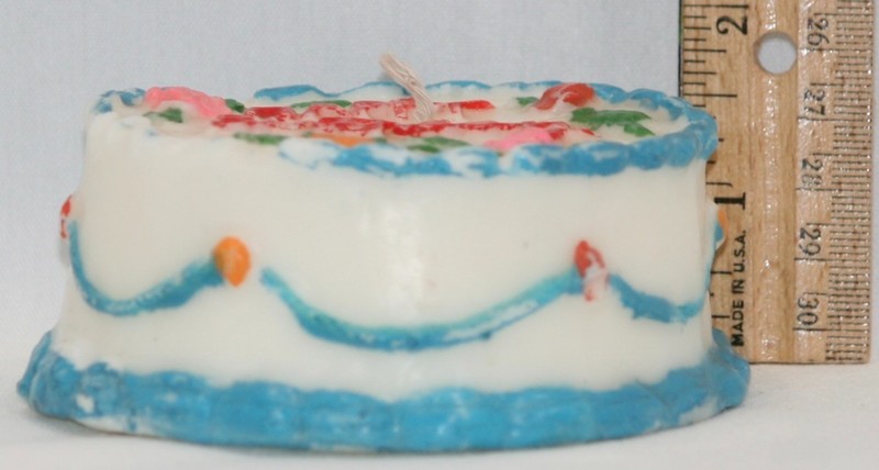 Happy Birthday 3-D Decorated Cake Candle Candleholder 4" Diameter x 1.5" High gallery