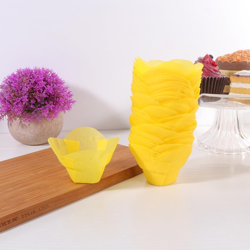 100pcs Cupcake Wrappers liners Lotus muffin liners Non-Stick Baking Cups Hold... gallery