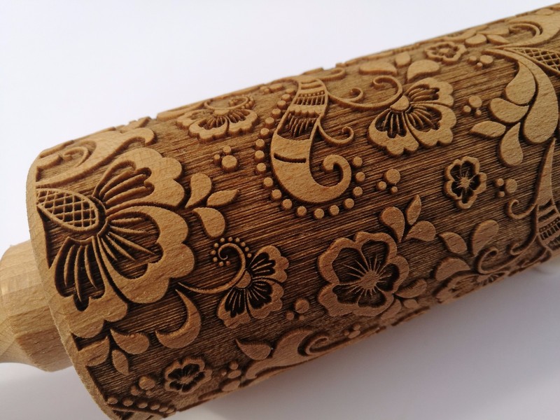 Paisley Rolling Pin Easter Embossed Dough Roller Springerle cookie mold Pastry gallery