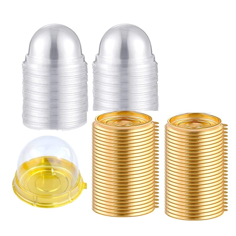 Clear Plastic Mini Cupcake Container, 50 Piece Mooncake Boxes Cupcake Contain…