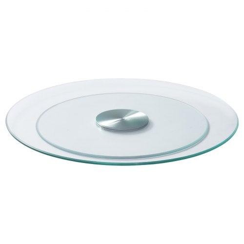 20 in Glass Lazy Susan Turntable 360° Rotation Round Clear Tabletop gallery