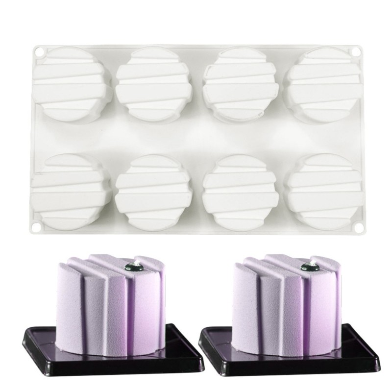 8 Cavities Cylinder Shape Cake Moulds Mousse Molds Chocolate Baking Tool gallery