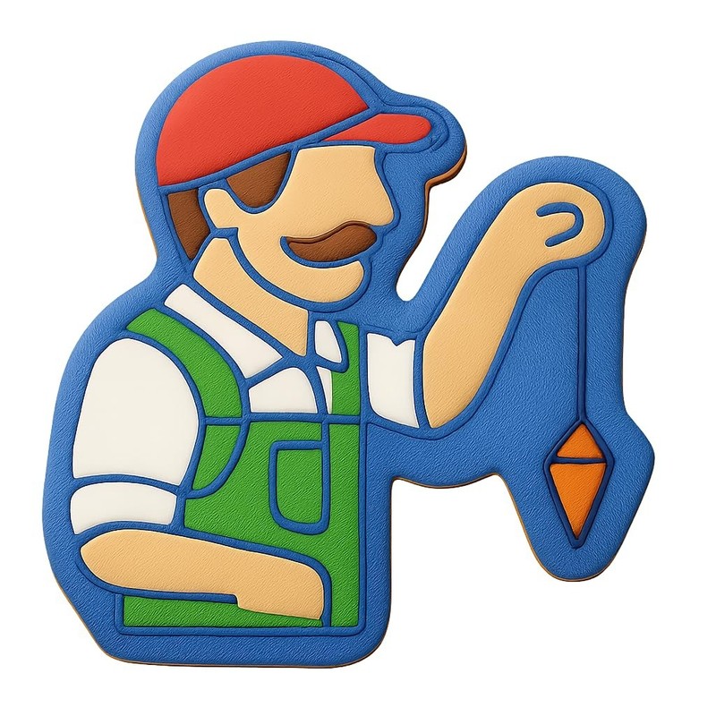 Carpenter with Plumb Bob Cookie Cutter & Stamp, Fondant & Clay Cutter - 3.8x4" gallery