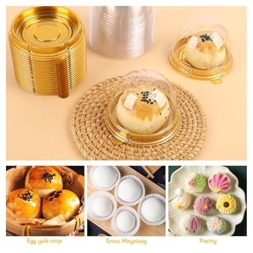 Hewnda 100 Pack 2 Inch of Clear plastic mini cake box muffins box cookies gallery