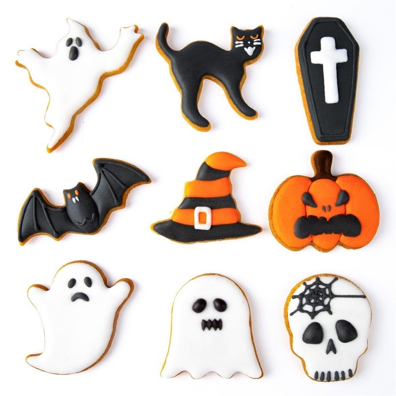 Halloween Cookie Cutters Set,9 Piece Stainless Steel Metal Silver gallery