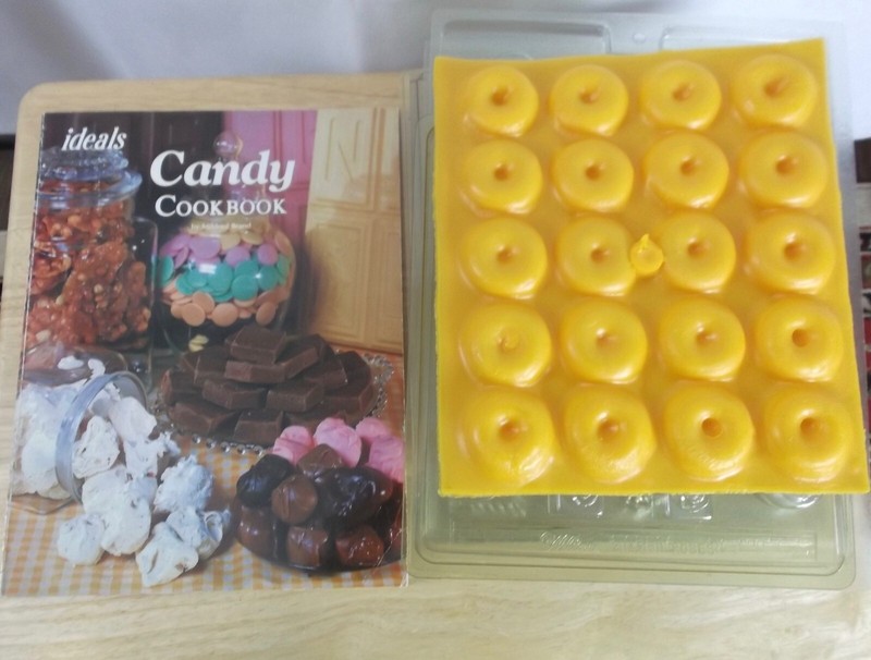 VINTAGE VARIOUS CHOCOLATE & HARD CANDY MOLDS ( 11) AND IDEALS CANDY COOKBOOK