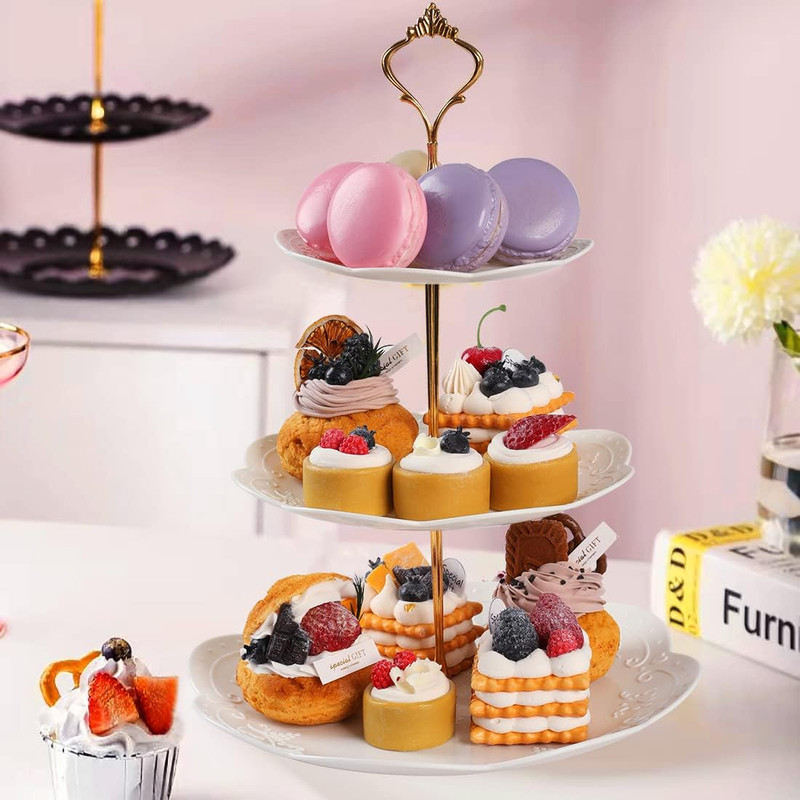 3 Tier Cupcake Stand Cake Stand - Plastic Tiered Serving Tray for Desserts, Cand gallery