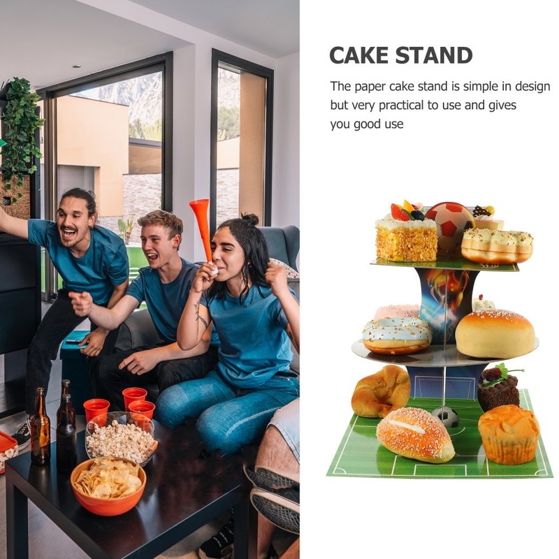 Football Party Cake Insert Dessert Plates Tray Decoration Stand for gallery