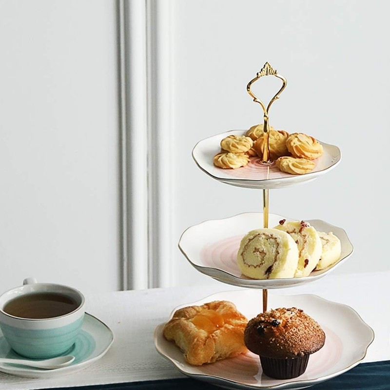 3 Tier Ceramic Cake Stand,Dessert Stand,Cupcake Stand,Tea Party Pastry Servin... gallery